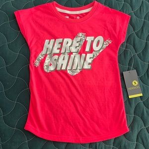 Xersion hot pink “Time to Shine” tee. New with tags. Size 4t.